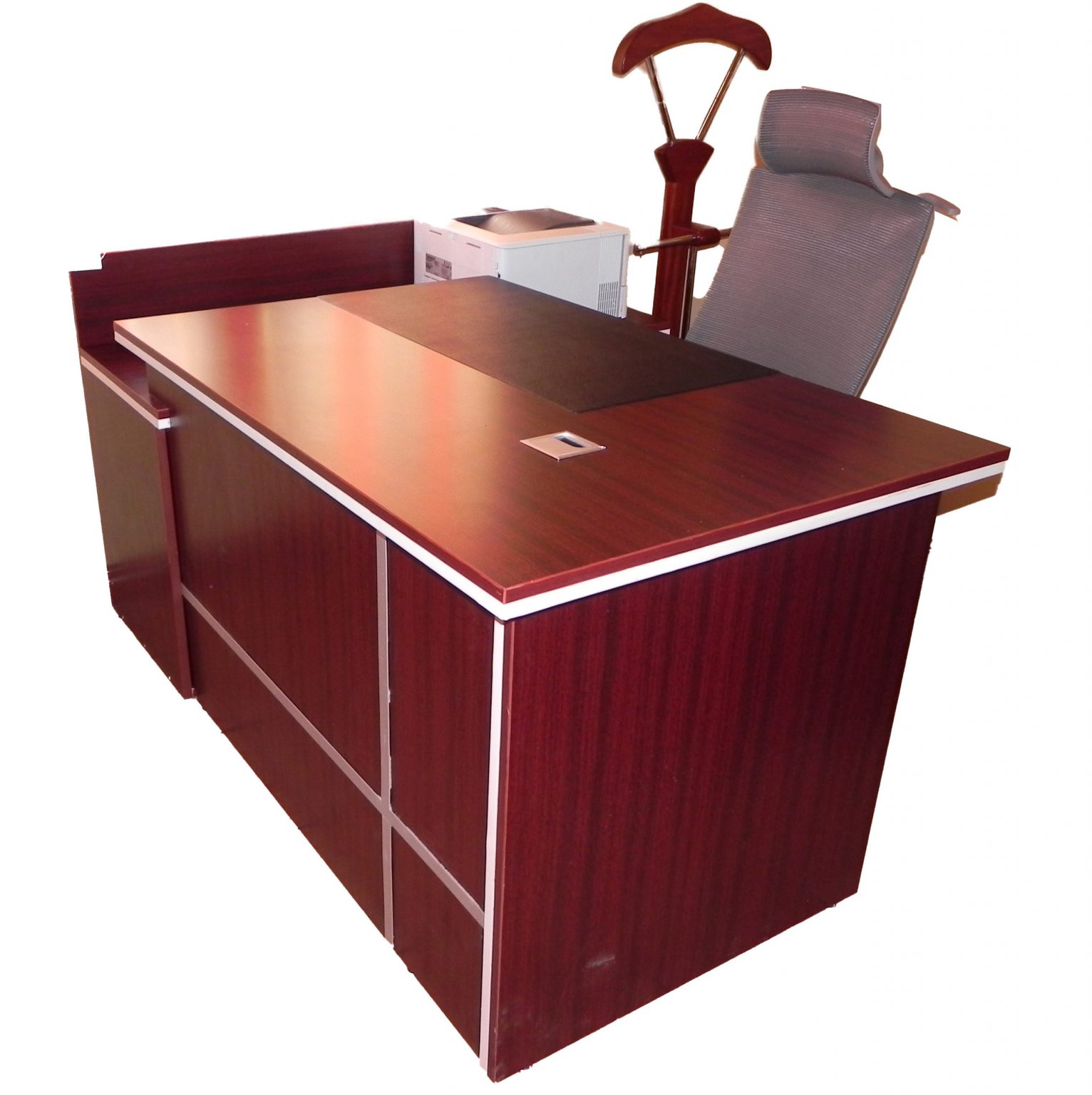 2 LAYER EXECUTIVE OFFICE DESK WITH RETURN & PEDESTAL(1600 X 1500 X